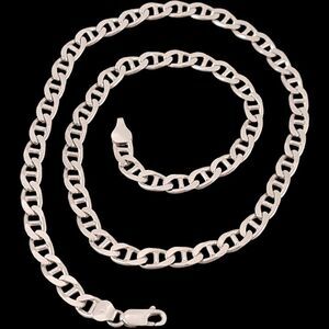 Sterling Unisex 20" 5.9mm Mariner Link Necklace Chain